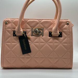 Bebe coral peachy Pink Quilted Handbag